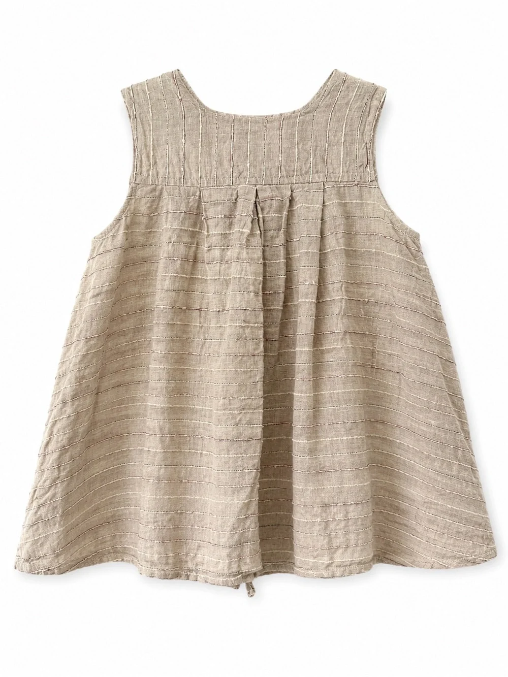 La Bottega di Brunella Linen Sleeveless Dress Girls Size 2T Beige Made in Italy